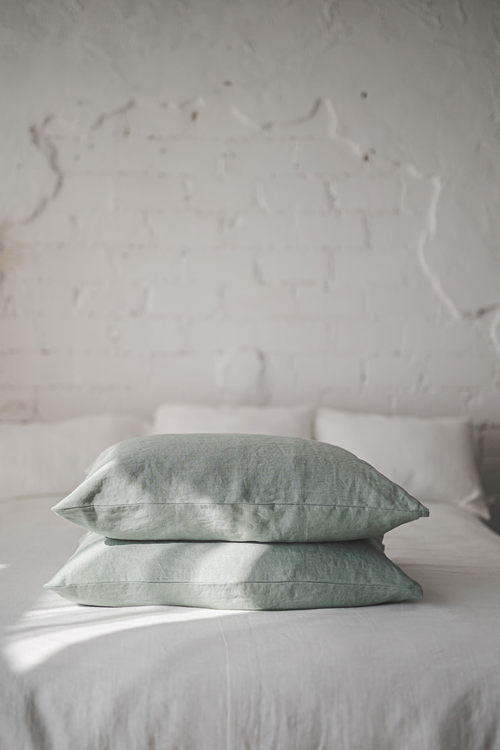 Linen pillowcase in various colors, Standard, Queen, King, Custom sizes pillow covers, Natural 100% linen cushion cover, European linen.