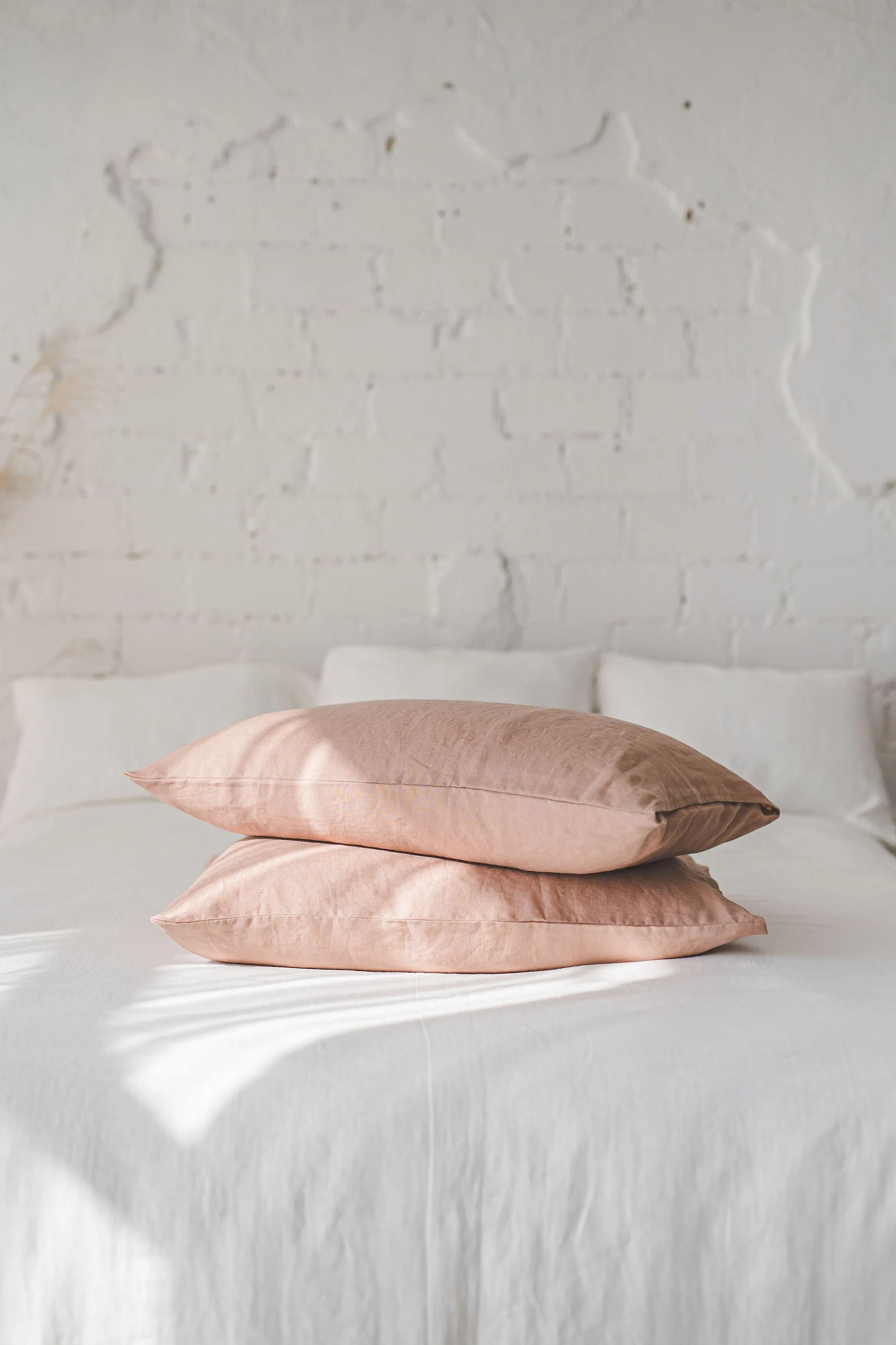 Softened linen pillowcase available in various colors, Handmade natural linen cushion cover, Custom size pillow cover with envelope closure.