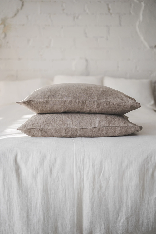 Natural linen pillowcase, Standard, queen, king, custom size pillowcases, 100% European linen pillow cover, Softened linen pillowcase.