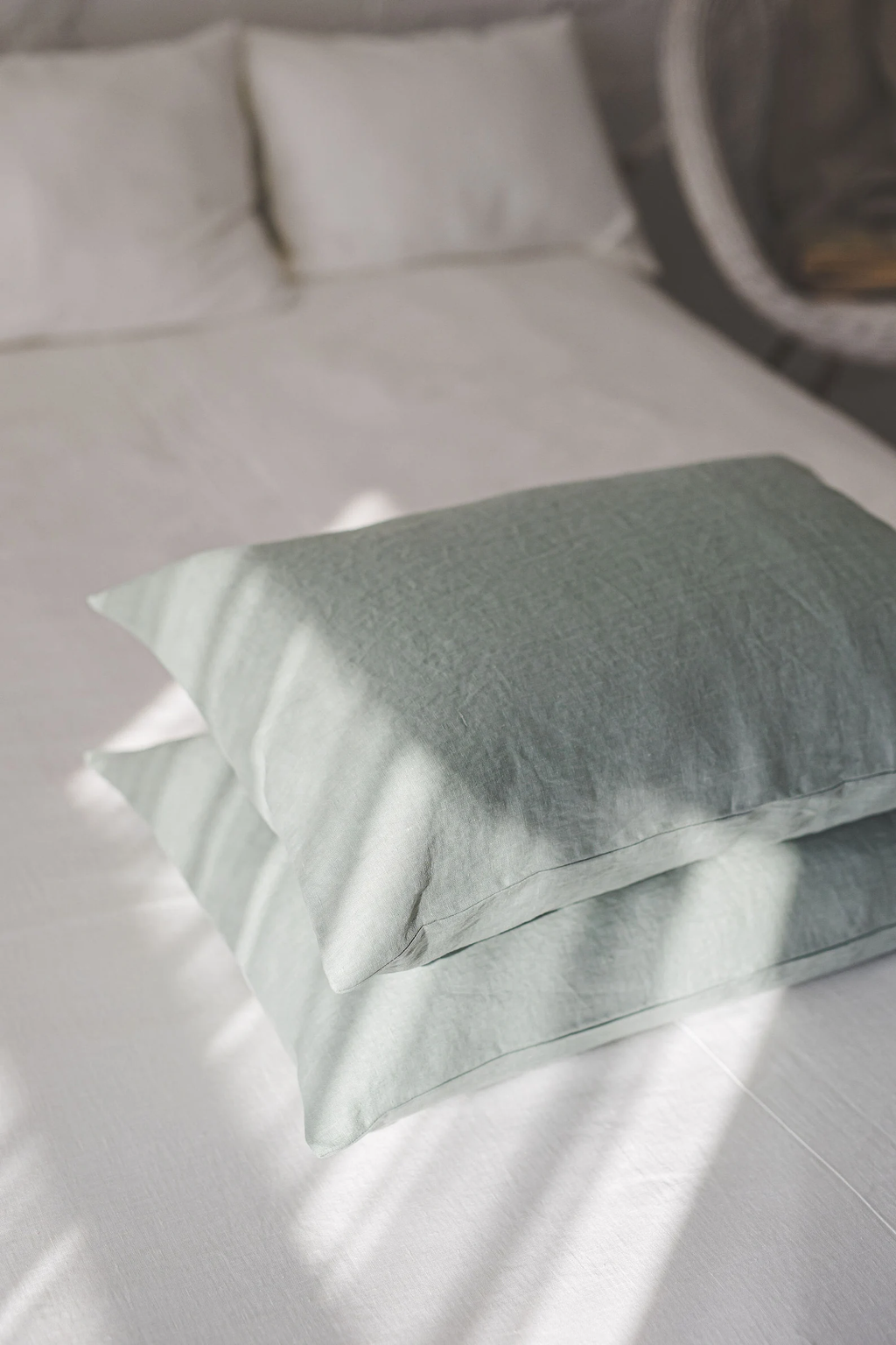 Natural softened linen pillowcase, Handmade linen pillowcase with envelope closure, Standard, King, Queen, custom sizes linen pillowcases.