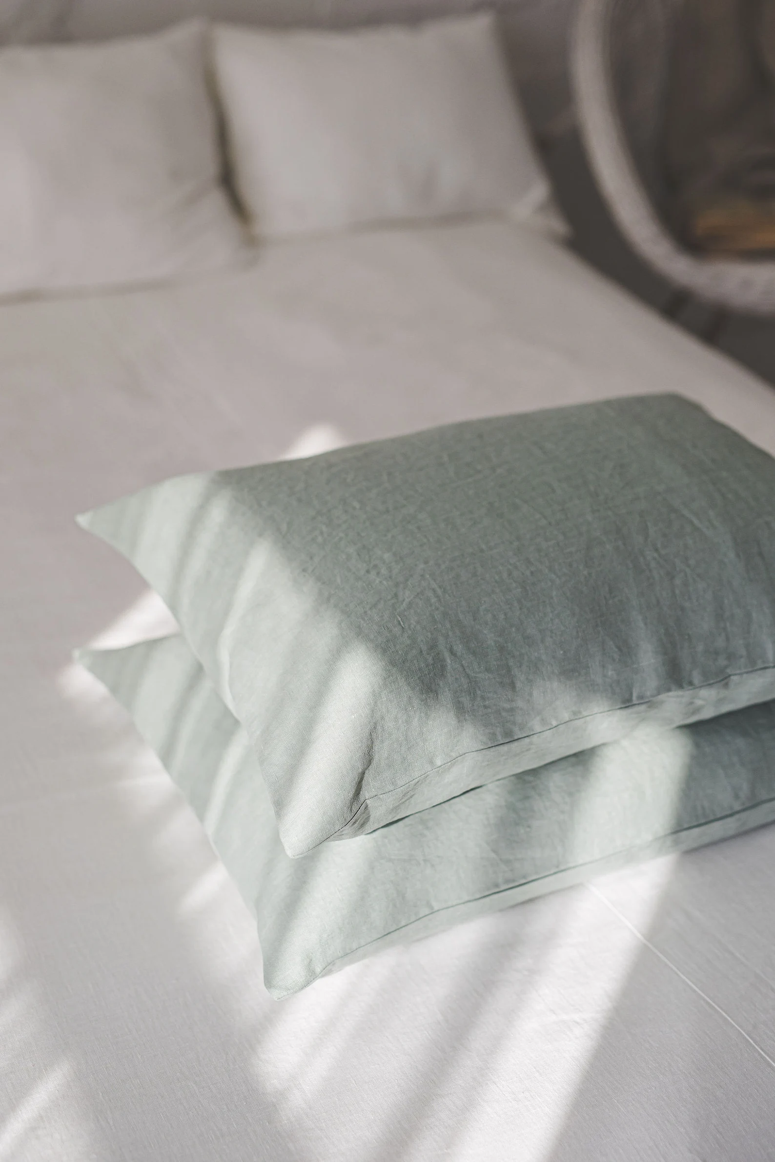 Natural softened linen pillowcase, Handmade linen pillowcase with envelope closure, Standard, King, Queen, custom sizes linen pillowcases.