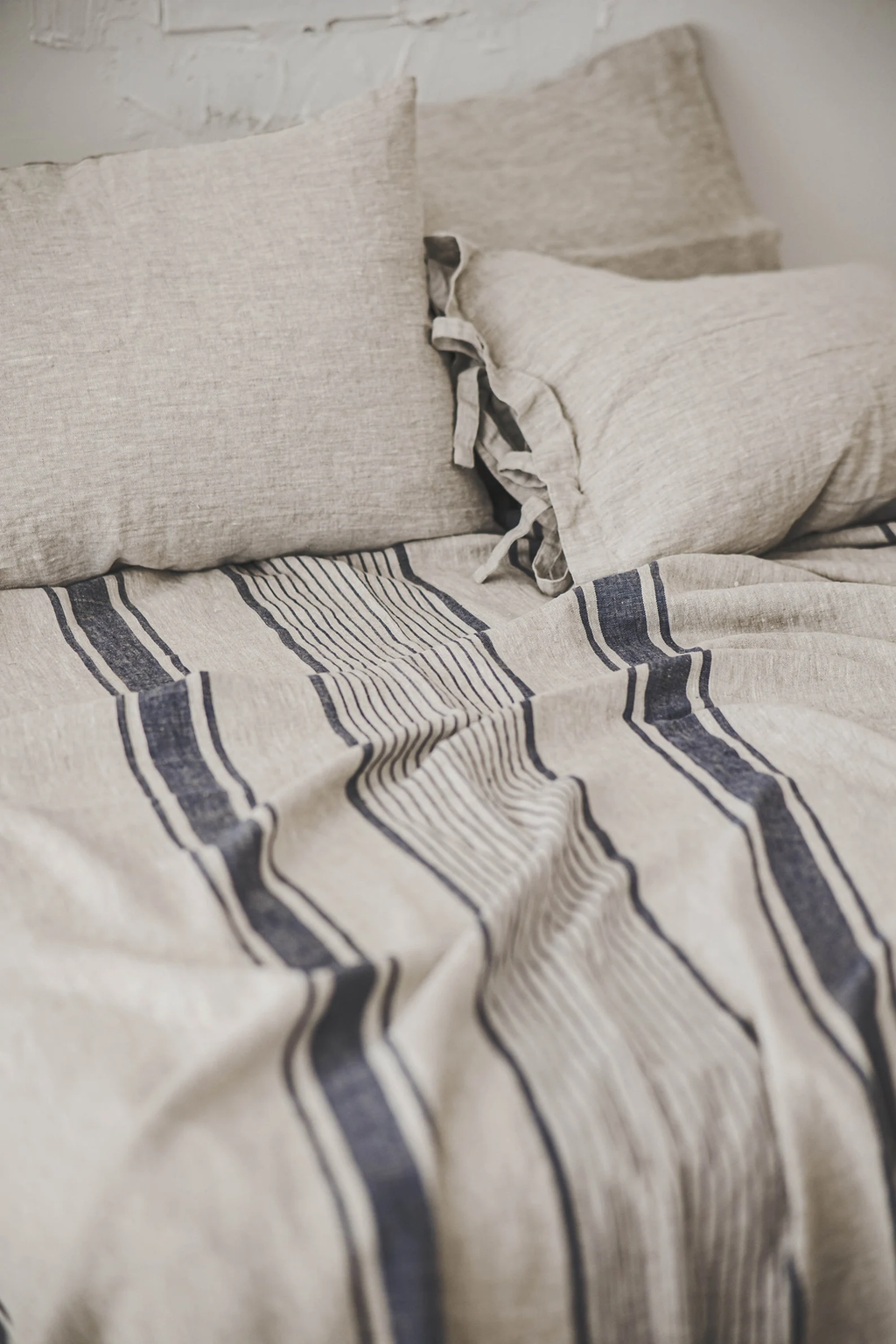 Rustic linen pillowcase, Gently rough linen pillowcase, Natural undyed linen pillow cover, Heavy linen cushion, Washed linen pillowcase.