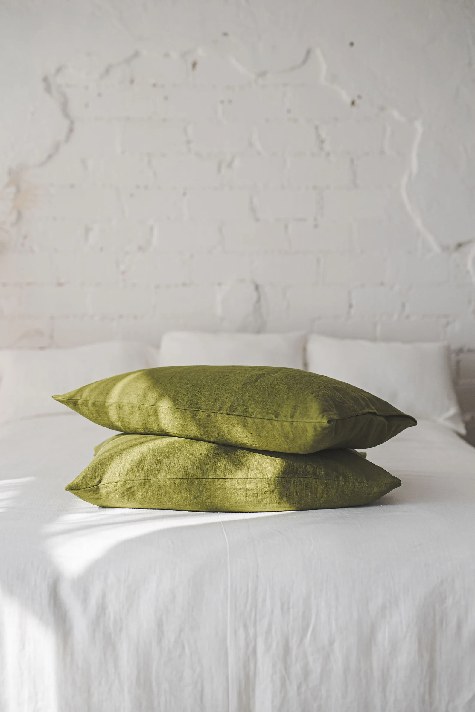 Softened linen pillowcase available in various colors, Handmade natural linen cushion cover, Custom size pillow cover with envelope closure.