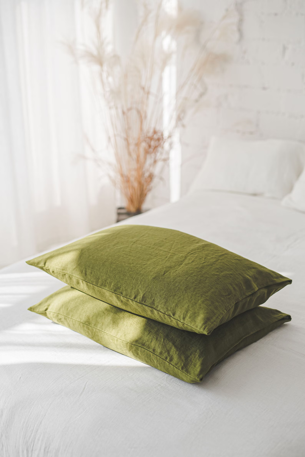 Natural linen pillowcase, Standard, queen, king, custom size pillowcases, 100% European linen pillow cover, Softened linen pillowcase.